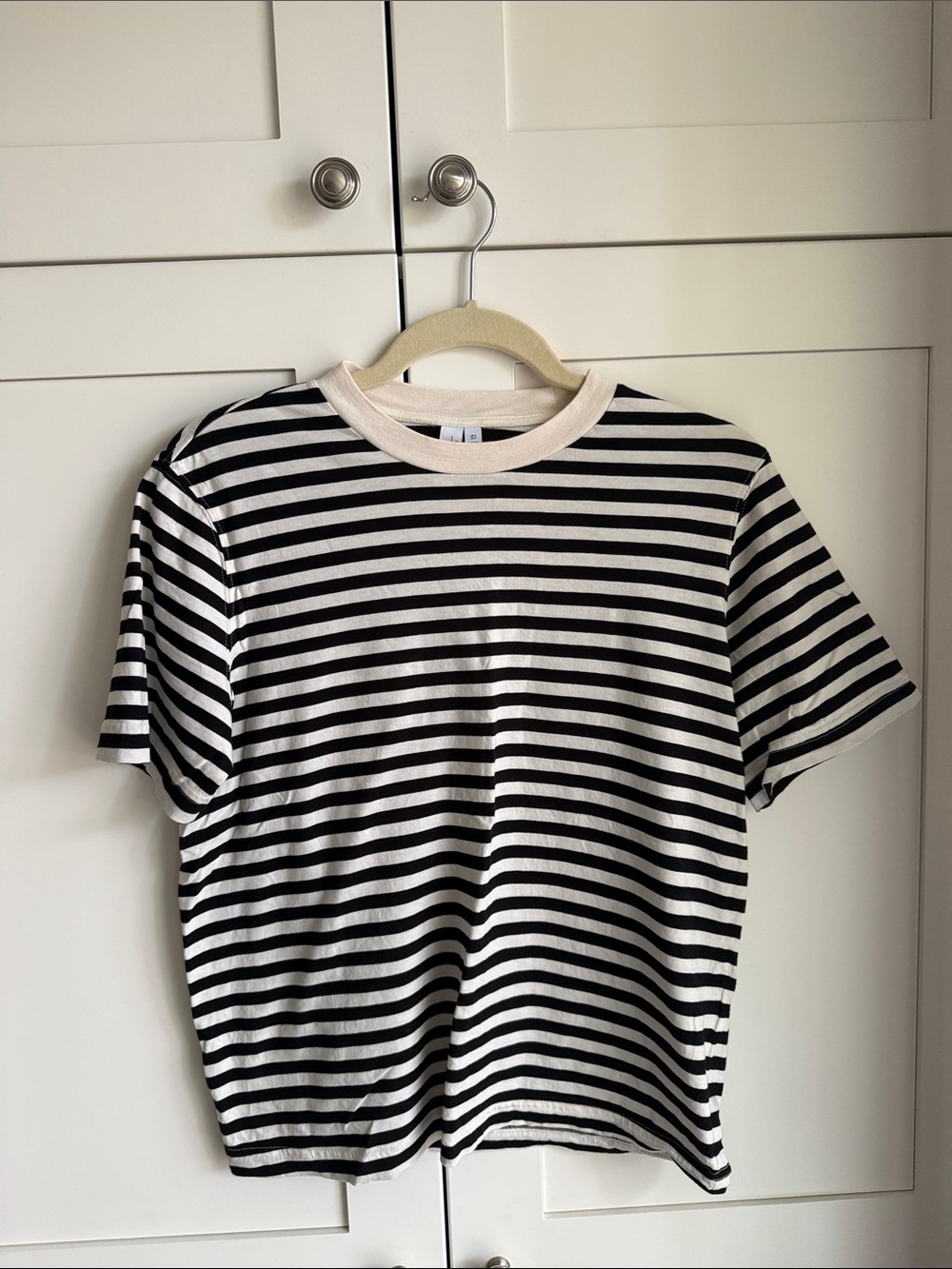 & Other Stories black and white Striped Crew neck